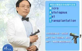 林才民醫師手持 MAFT-GUN® 脂肪槍（精微自體脂肪移植注射器）